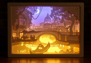 Paper cut shadow lightbox