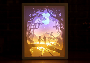Paper cut shadow lightbox