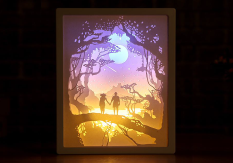 Paper cut shadow lightbox