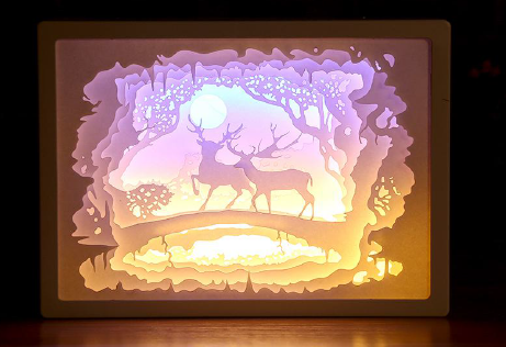 Paper cut shadow lightbox