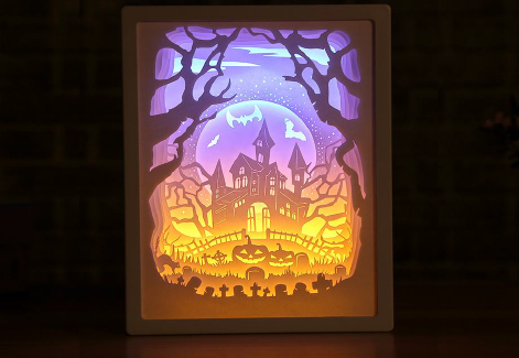 Paper cut shadow lightbox